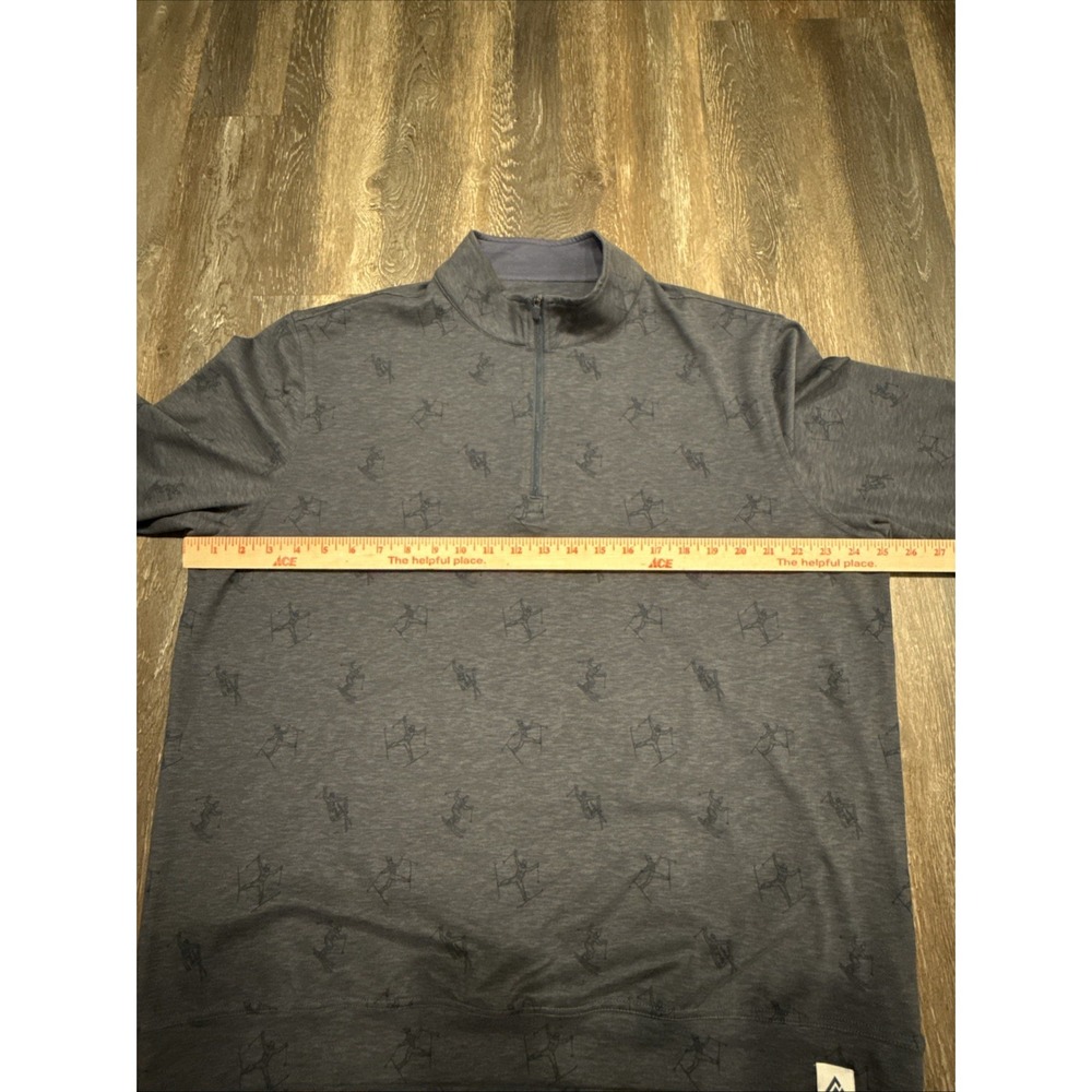 Jack + Sage Mens XL Qtr Zip Long Sleeve Pullover Skier All Over Print Gray - Picture 7 of 10